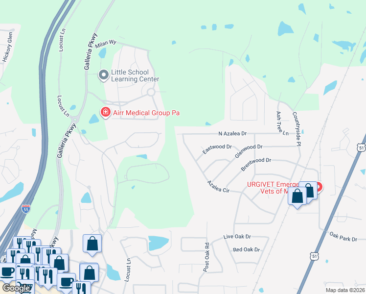 map of restaurants, bars, coffee shops, grocery stores, and more near 213 Azalea Circle in Madison