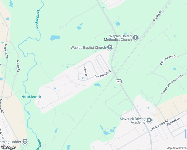 map of restaurants, bars, coffee shops, grocery stores, and more near 4014 Quail Ridge Court in Granbury