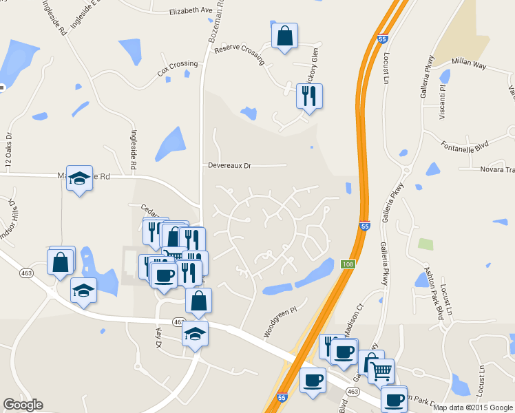 map of restaurants, bars, coffee shops, grocery stores, and more near 160-198 Deertrail Ln in Madison