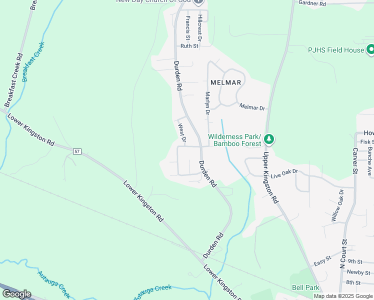 map of restaurants, bars, coffee shops, grocery stores, and more near 405 Mockingbird Street in Prattville