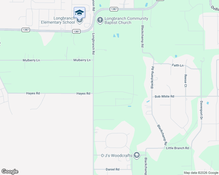 map of restaurants, bars, coffee shops, grocery stores, and more near 493-599 Longbranch Road in Waxahachie