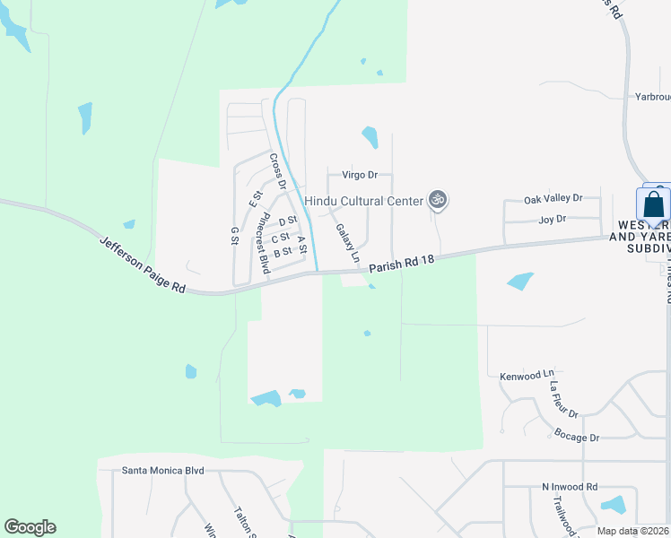 map of restaurants, bars, coffee shops, grocery stores, and more near 3516 Galaxy Lane in Shreveport