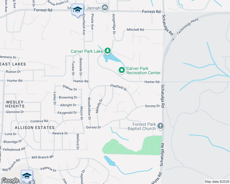 map of restaurants, bars, coffee shops, grocery stores, and more near 9 Westpark Court in Columbus