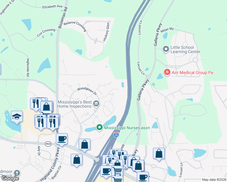map of restaurants, bars, coffee shops, grocery stores, and more near 533 Windy Ridge Lane in Madison