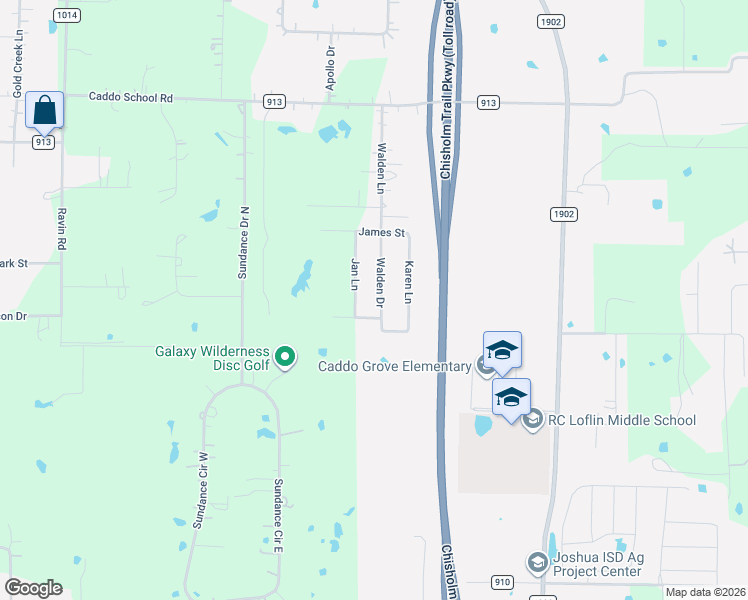 map of restaurants, bars, coffee shops, grocery stores, and more near 7012 Walden Drive in Joshua