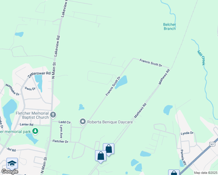 map of restaurants, bars, coffee shops, grocery stores, and more near 530 Pleasant Point Road in Statesboro