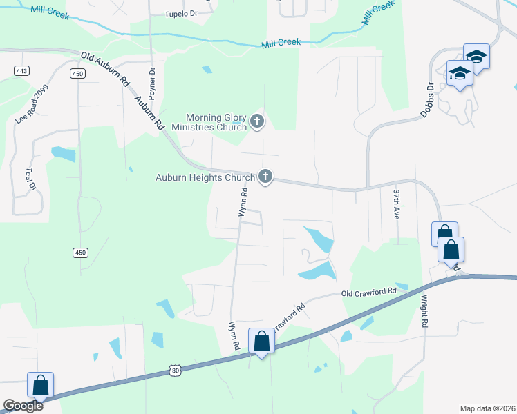 map of restaurants, bars, coffee shops, grocery stores, and more near 4301 20th Street in Phenix City