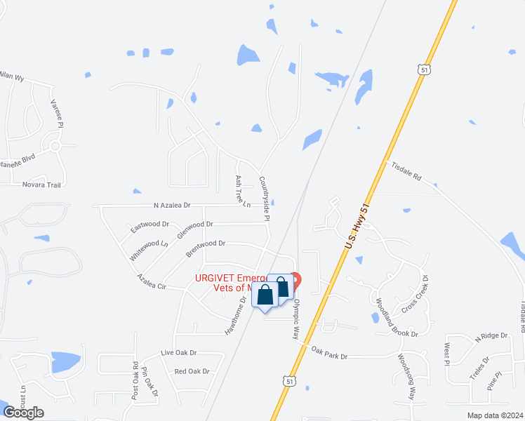map of restaurants, bars, coffee shops, grocery stores, and more near 401 Ash Tree Lane in Madison