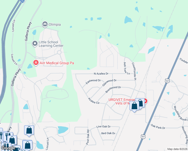 map of restaurants, bars, coffee shops, grocery stores, and more near 1026 North Azalea Drive in Madison