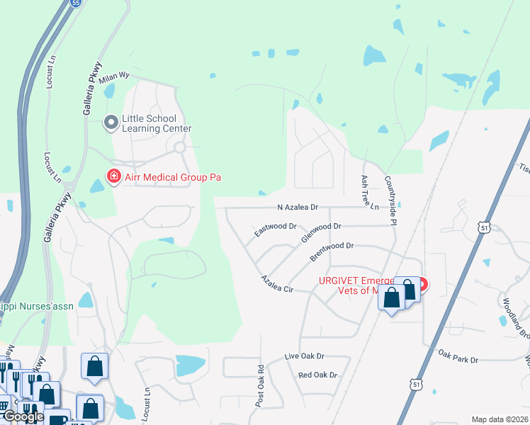 map of restaurants, bars, coffee shops, grocery stores, and more near 1026 North Azalea Drive in Madison