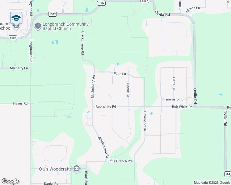 map of restaurants, bars, coffee shops, grocery stores, and more near 410 Cross Creek Court in Waxahachie