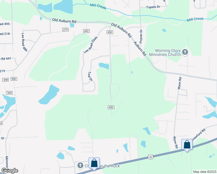 map of restaurants, bars, coffee shops, grocery stores, and more near 526 Lee Road 450 in Phenix City
