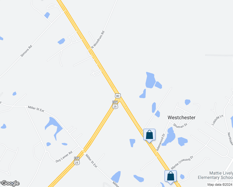 map of restaurants, bars, coffee shops, grocery stores, and more near 18195-18199 Highway 26 in Statesboro