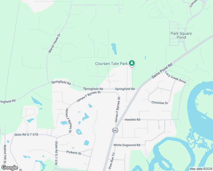 map of restaurants, bars, coffee shops, grocery stores, and more near 48 Springfield Road in Beaufort