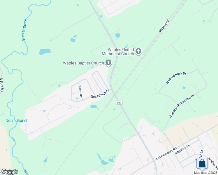 map of restaurants, bars, coffee shops, grocery stores, and more near 801 Meadowlark Circle in Granbury