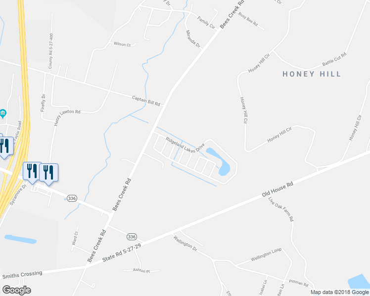 map of restaurants, bars, coffee shops, grocery stores, and more near 304 Ridgeland Lakes Drive in Ridgeland