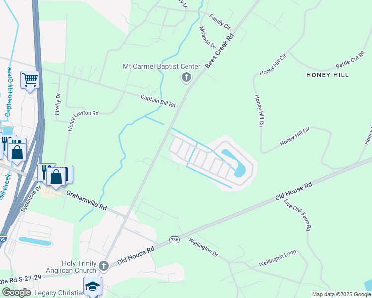 map of restaurants, bars, coffee shops, grocery stores, and more near 32 Scots Pine in Ridgeland