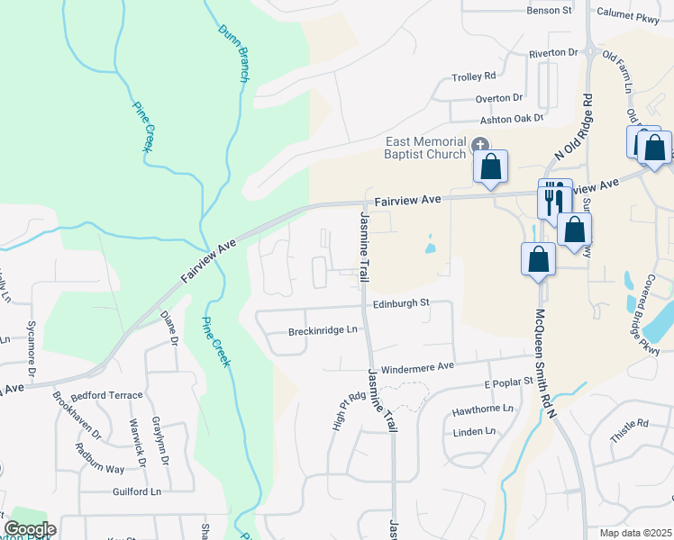 map of restaurants, bars, coffee shops, grocery stores, and more near Nisbett Court in Prattville