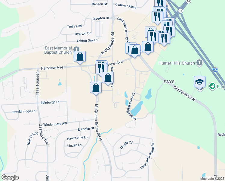 map of restaurants, bars, coffee shops, grocery stores, and more near 1816 Station Drive in Prattville