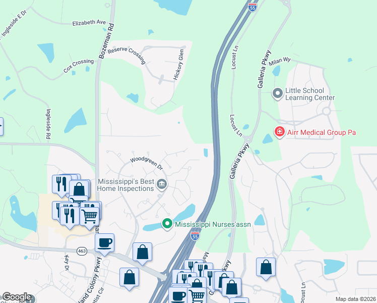 map of restaurants, bars, coffee shops, grocery stores, and more near 533 Windy Ridge Lane in Madison