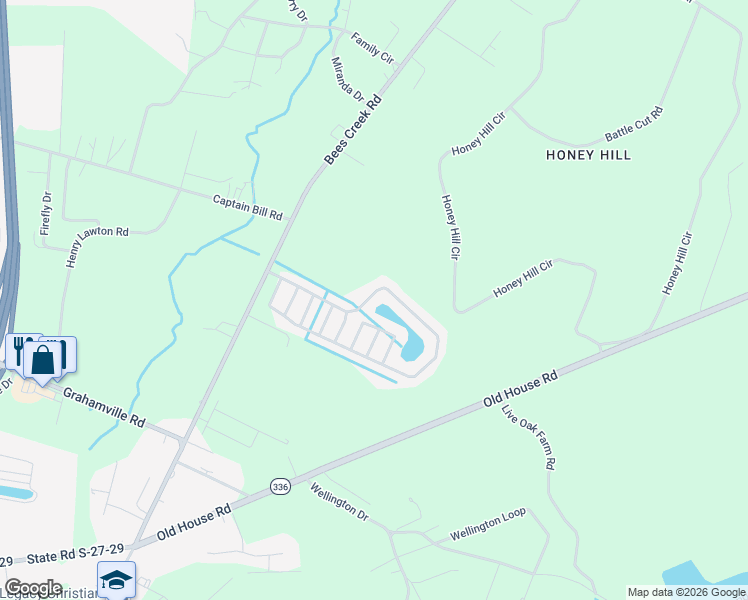 map of restaurants, bars, coffee shops, grocery stores, and more near 304 Ridgeland Lakes Drive in Ridgeland