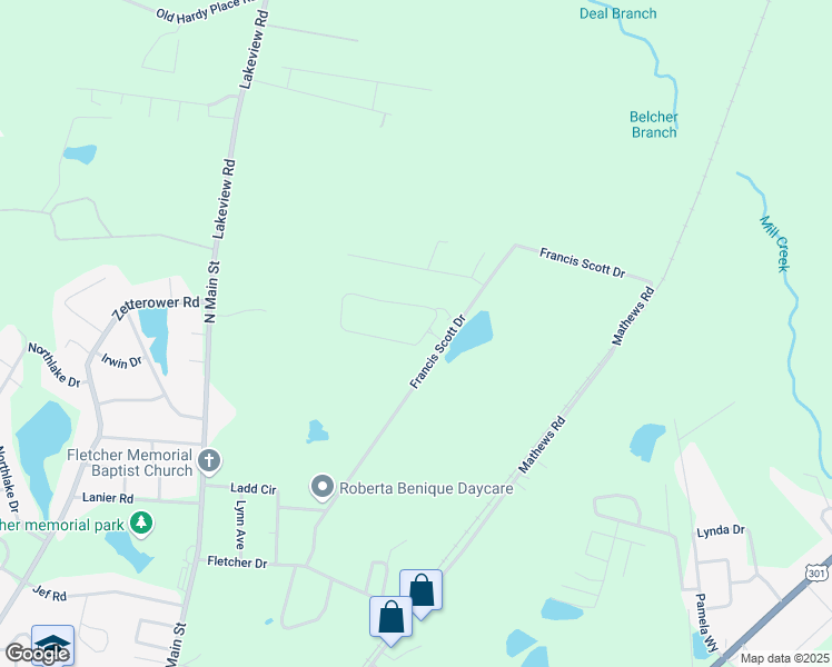 map of restaurants, bars, coffee shops, grocery stores, and more near 530 Pleasant Point Road in Statesboro