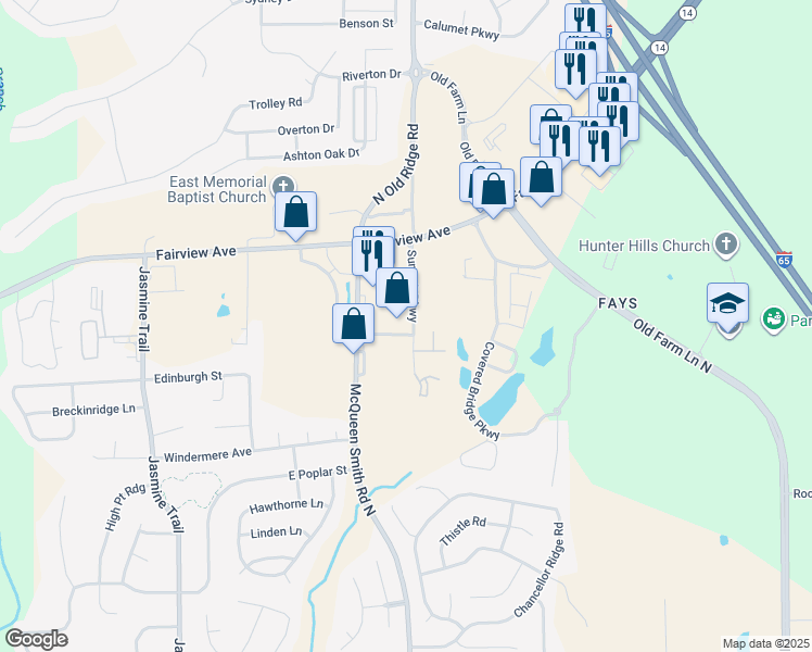 map of restaurants, bars, coffee shops, grocery stores, and more near 1810 Station Drive in Prattville