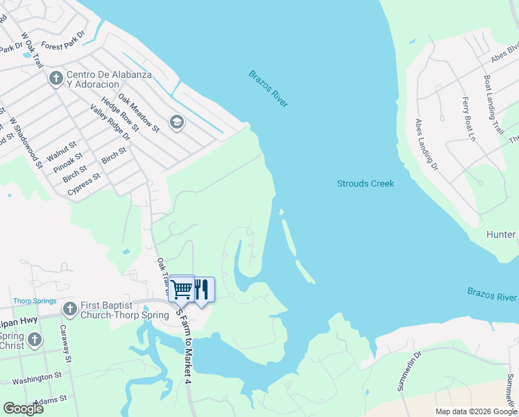 map of restaurants, bars, coffee shops, grocery stores, and more near 3212 Sunrise Court in Granbury