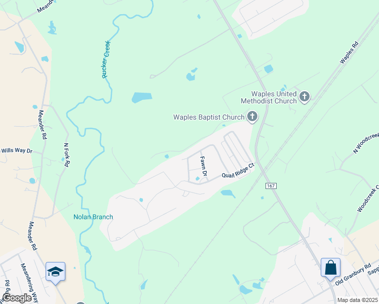 map of restaurants, bars, coffee shops, grocery stores, and more near 910 West White Tail Drive in Granbury