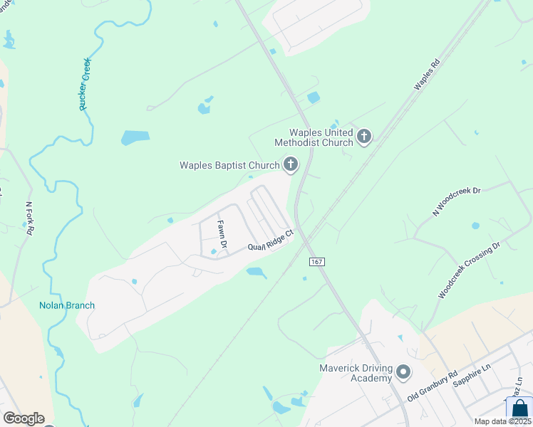 map of restaurants, bars, coffee shops, grocery stores, and more near 940 Meadowlark Circle in Granbury