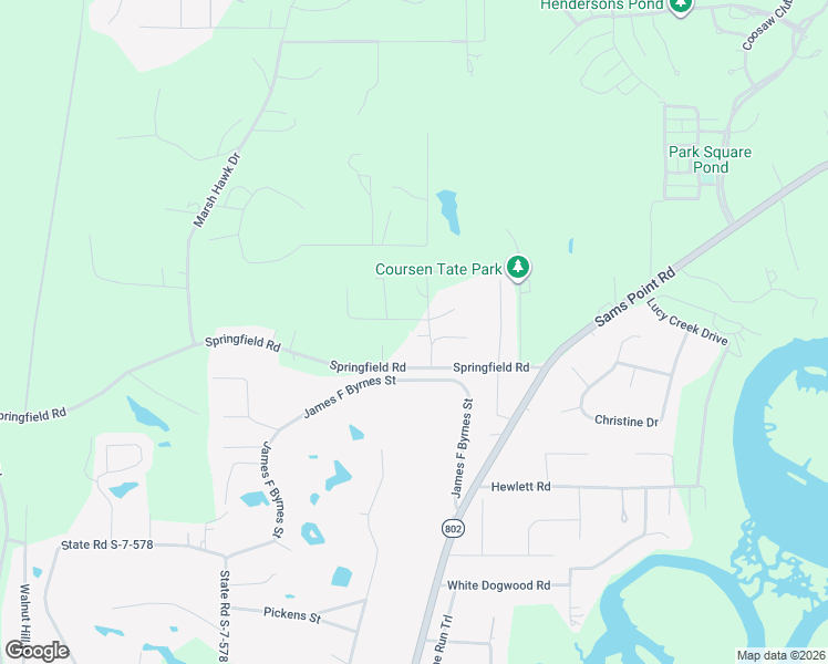 map of restaurants, bars, coffee shops, grocery stores, and more near 48 Springfield Road in Beaufort