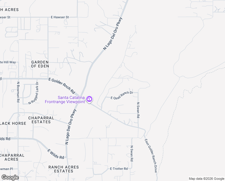 map of restaurants, bars, coffee shops, grocery stores, and more near 15126 East Red Range Lane in Tucson