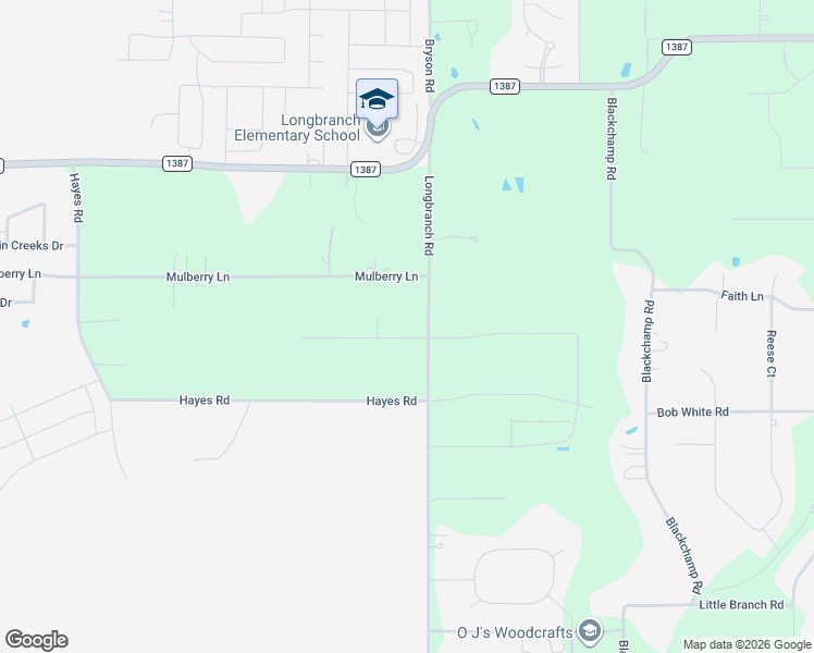 map of restaurants, bars, coffee shops, grocery stores, and more near 421 Longbranch Road in Midlothian