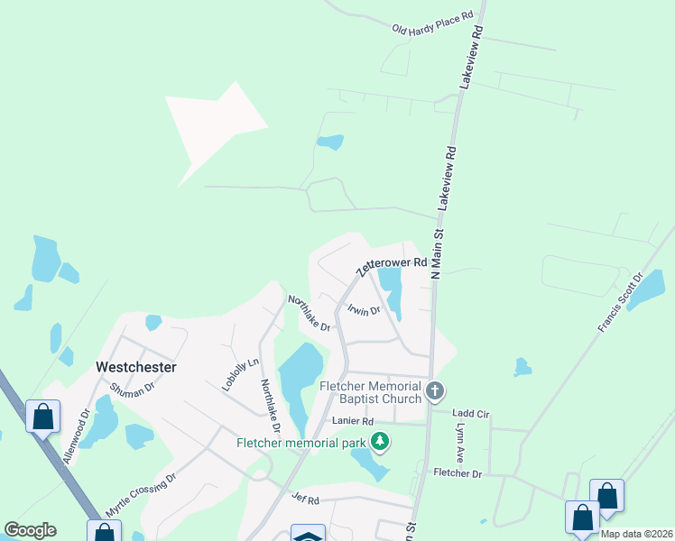 map of restaurants, bars, coffee shops, grocery stores, and more near 6 Pate Place in Statesboro