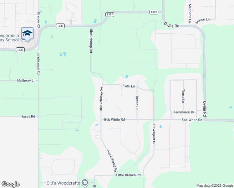 map of restaurants, bars, coffee shops, grocery stores, and more near 7440 Faith Lane in Waxahachie