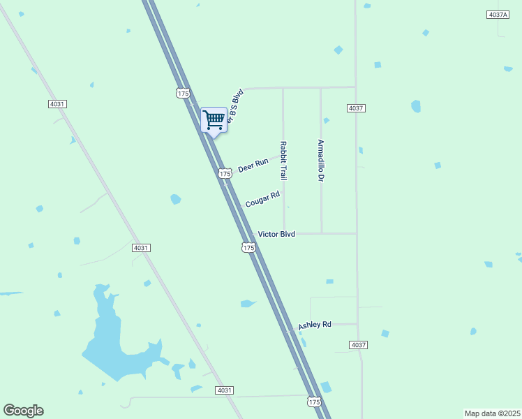 map of restaurants, bars, coffee shops, grocery stores, and more near 3022 Cougar Road in Kemp
