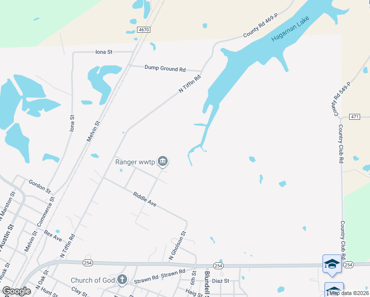 map of restaurants, bars, coffee shops, grocery stores, and more near in Ranger