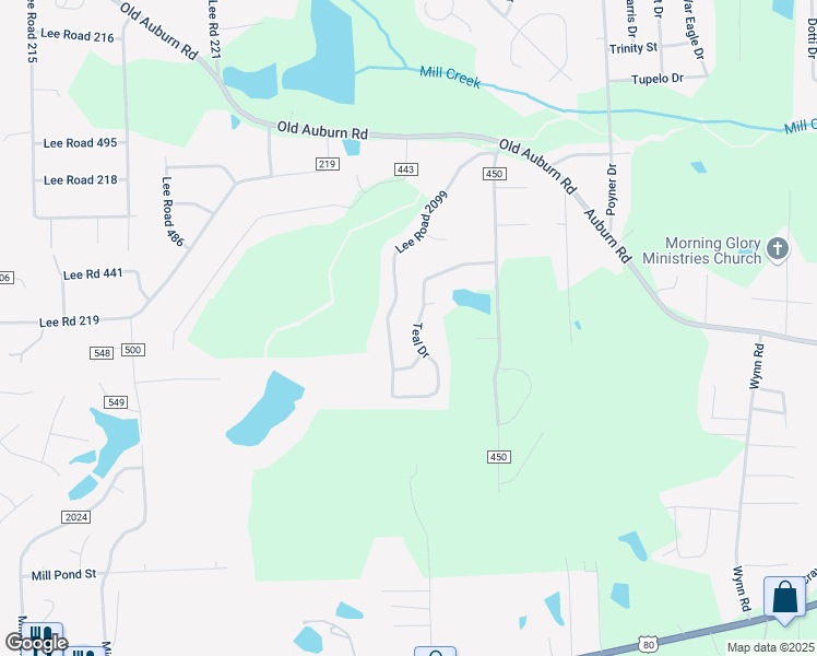 map of restaurants, bars, coffee shops, grocery stores, and more near Teal Drive in Phenix City