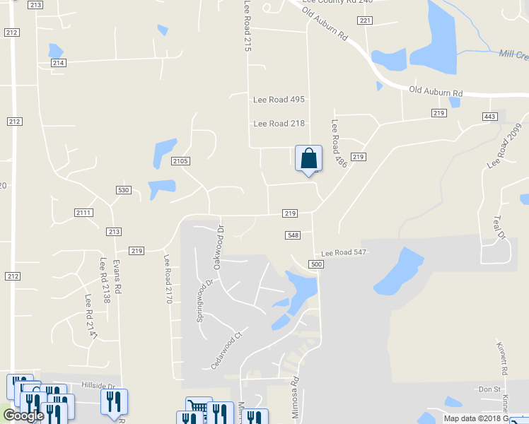 map of restaurants, bars, coffee shops, grocery stores, and more near 240 Lee Road 441 in Phenix City