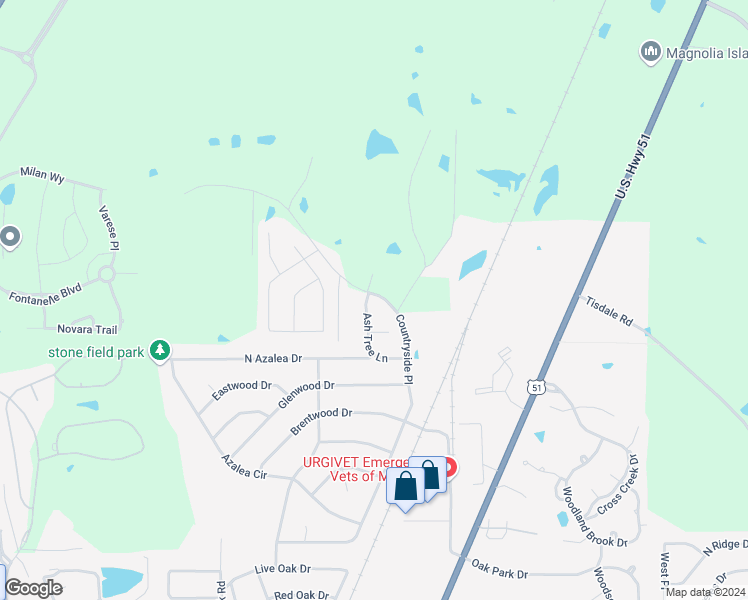 map of restaurants, bars, coffee shops, grocery stores, and more near 434 Ash Tree Lane in Madison