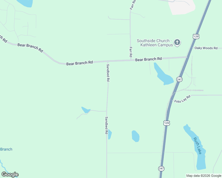 map of restaurants, bars, coffee shops, grocery stores, and more near 122 Sandbed Road in Kathleen