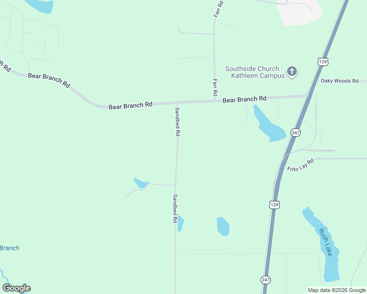 map of restaurants, bars, coffee shops, grocery stores, and more near 122 Sandbed Road in Kathleen