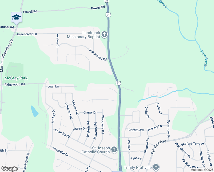map of restaurants, bars, coffee shops, grocery stores, and more near 813 Wynwood Drive in Prattville