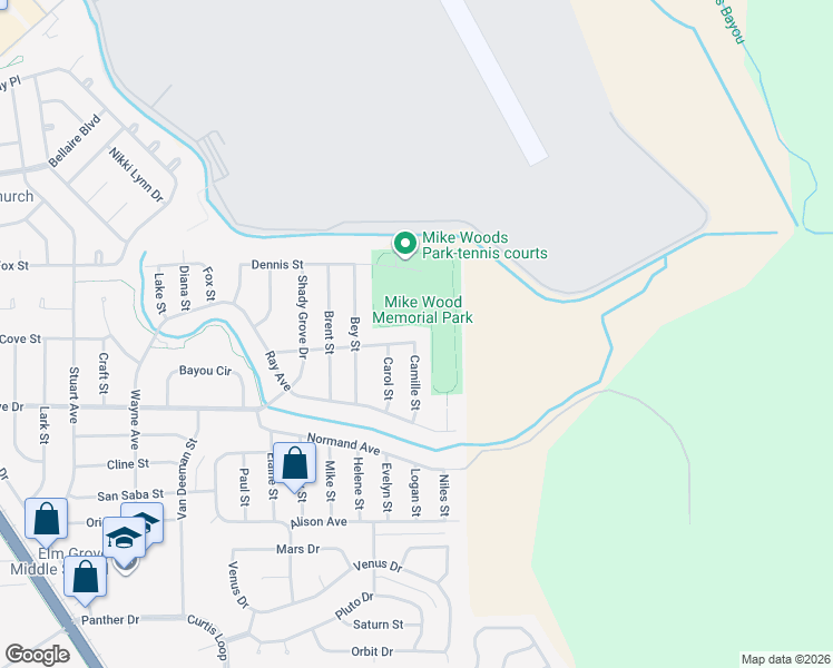 map of restaurants, bars, coffee shops, grocery stores, and more near 2109 Christine Avenue in Bossier City