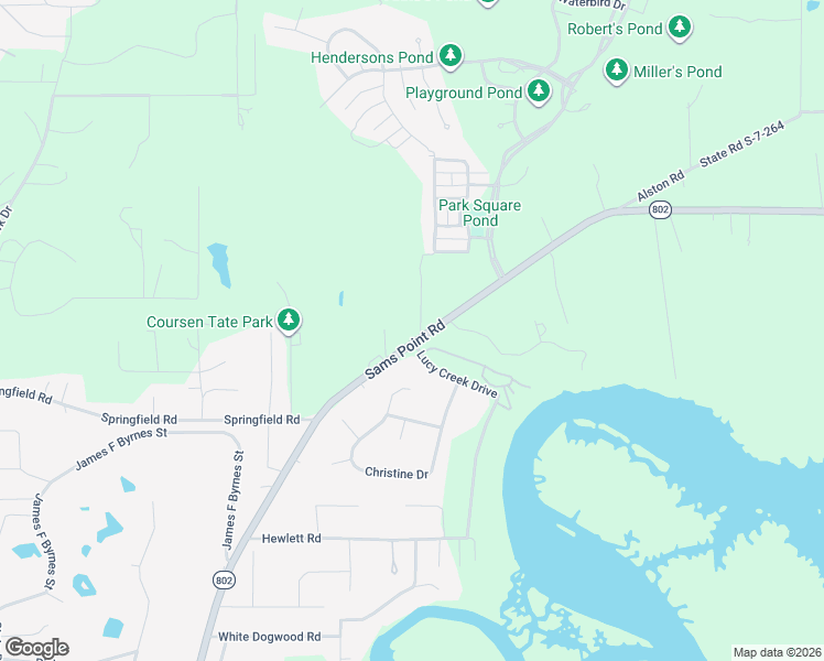 map of restaurants, bars, coffee shops, grocery stores, and more near 7 Fernswood Lane in Beaufort
