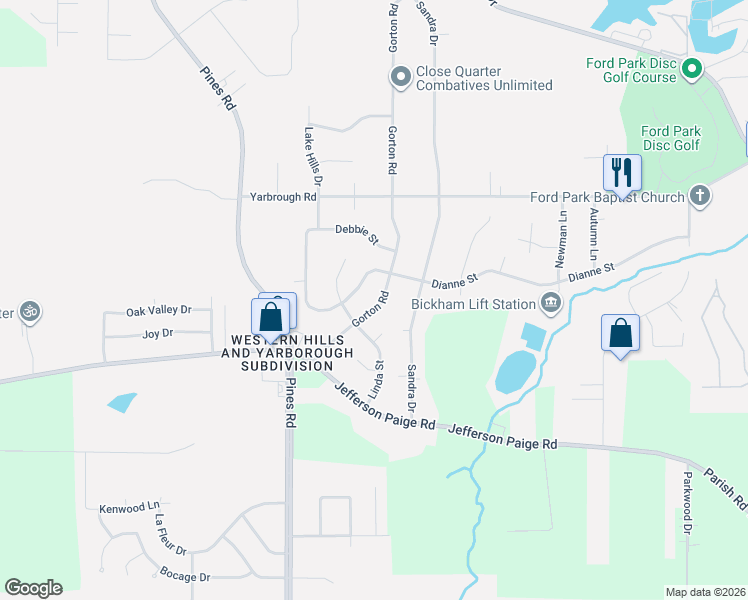 map of restaurants, bars, coffee shops, grocery stores, and more near 6373 Dianne Street in Shreveport