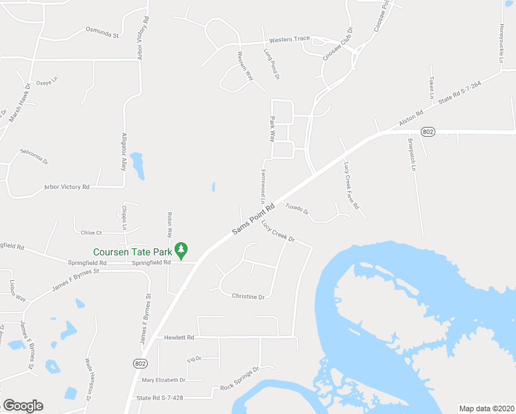 map of restaurants, bars, coffee shops, grocery stores, and more near 815 Sams Point Road in Beaufort