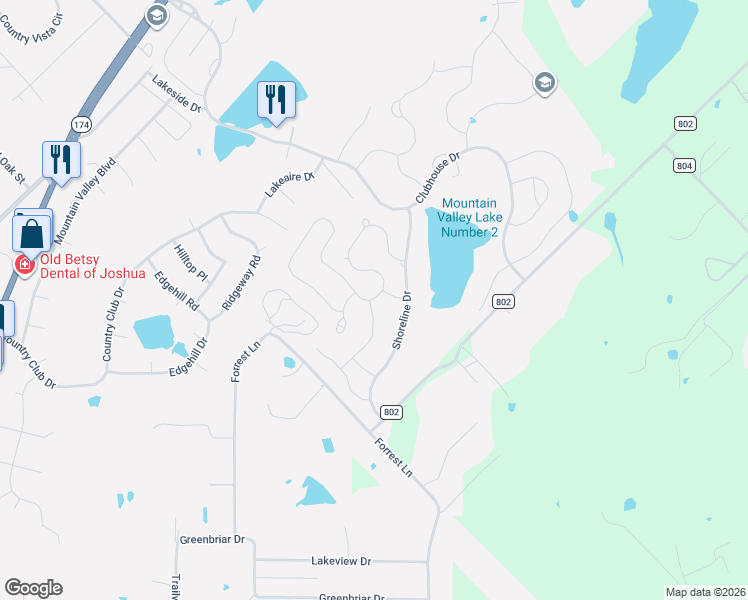 map of restaurants, bars, coffee shops, grocery stores, and more near 3025 Greenway Drive in Burleson