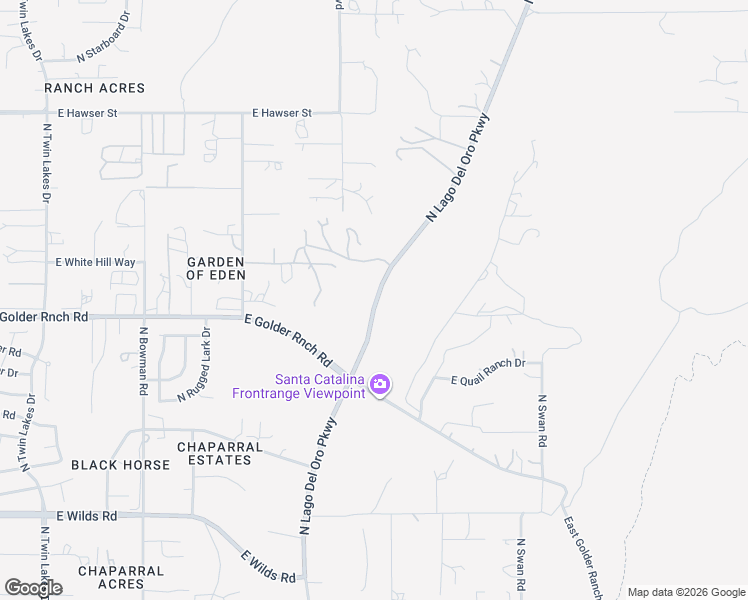 map of restaurants, bars, coffee shops, grocery stores, and more near 15247 North Lago Del Oro Parkway in Tucson