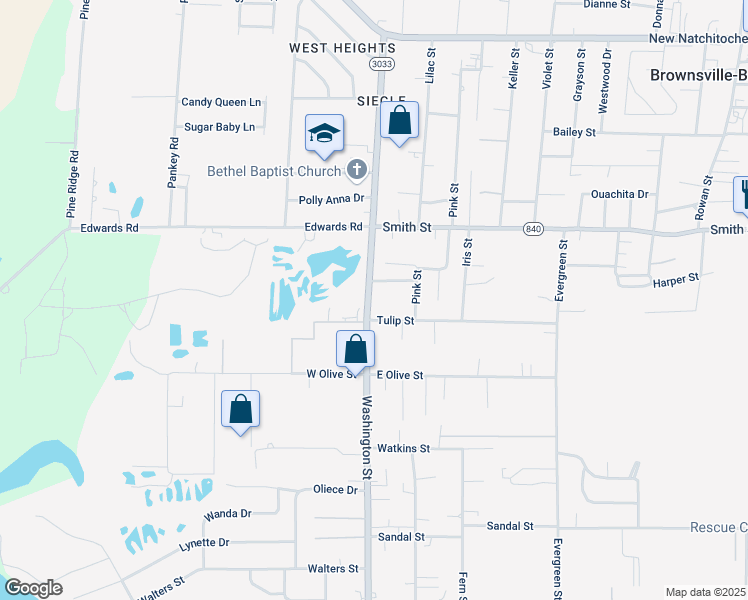 map of restaurants, bars, coffee shops, grocery stores, and more near 333 Washington Street in West Monroe